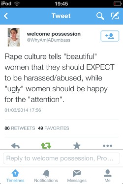 stophatingyourbody:  Rape culture tells “beautiful” women