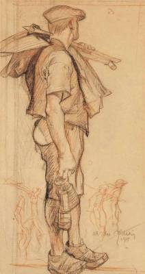 Frank Brangwyn (British, 1867-1956), The Miner, 1915. Red and