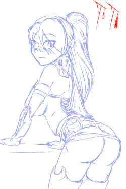 patreon request. pyrrha nikos ass doodle.full col   shaded will