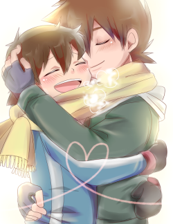 mypalletshippinglove:  Source: Pixiv He keeps me warm, he keeps