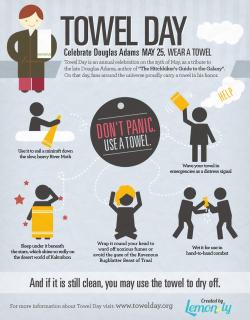 stuff-and-shenanigans:  Happy Towel Day. Don’t Panic. 