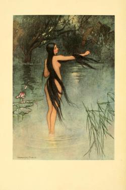 the-two-germanys:“When she got out of the water, what a change was seen in her!”Folk Tales of BengalRev. Lal Behari DeyIllus. by Warwick GobleLondon: Macmillan &amp; Co., Ltd., 1912.