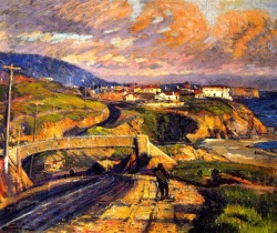 gentlewave:  Joseph Kleitsch: Aliso-Laguna Overpass, oil on canvas,