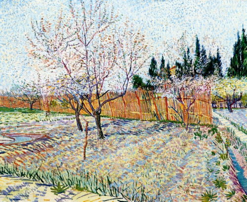 artist-vangogh:  Orchard with Peach Trees in Blossom, 1888, Vincent