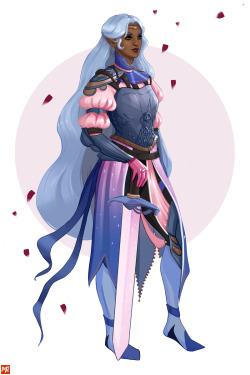 mindlesslyred:  managed to doodle a knight Allura between illustration