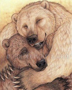 bearlyfunctioning:  goldenwolfen: “Bear Hug” by Christy “Goldenwolf”