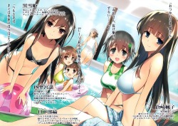 accel world bikini cleavage hima kurasaki fuuko kuroyukihime