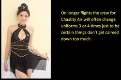 On longer flights the crew for Chastity Air will often change