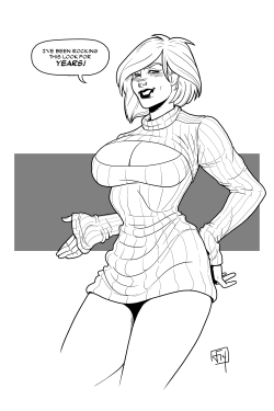 freeglassart:  Commission for Endertau - Power Girl’s New Sweater!