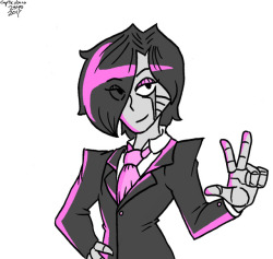 Tuxedo Mettaton. I tried doing something cool with the highlighting,