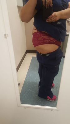 My girl sending pics from work, what do u all think?  Thanks for the hot submission