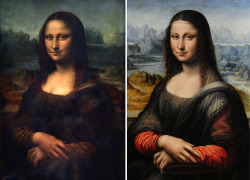 vastderp:  lalaland1212:  theatre-whovian:  vastderp:  Meet the Mona Lisa of the Prado, the earliest known copy of Da Vinci’s best portrait. Similarity in the undersketch of the painting indicates that this was very likely painted concurrently with