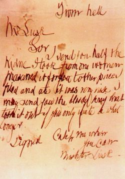 unexplained-events:  From Hell Letter by Jack the Ripper A photograph