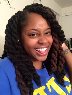 trickluhdakids:  Decided to try something new: yarn twists instead