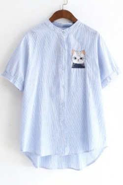 cochiala1989:  Current Trendy Blouses&ShirtsCat Stripe //