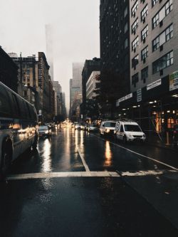  Something so beautiful about wet city streets and how the headlights