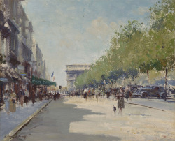 mauveflwrs:Edward Seago The Champs Elysée looking towards the