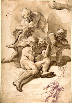 Paolo Antonio Pagani, Study of Three Men Fighting, late 17th
