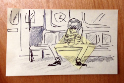 Of course you would sit like that on the subway, Kevin. You twit!