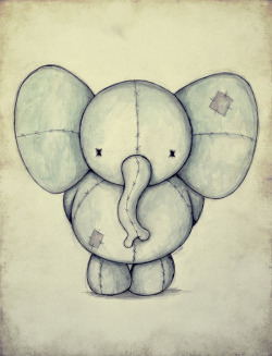 bestof-society6:  ART PRINTS BY MIKE KOUBOU    Cute Elephant 