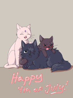 skittles102:  Some SasuSaku kitty cats for Independence Day!