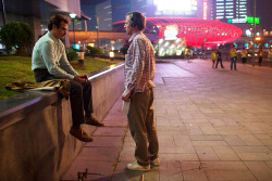  Joaquin Phoenix and director Spike Jonze on location for the