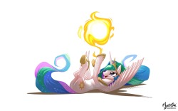 ponies-n-stuff:  Celestia Sun Tumbling by Mysticalpha  Aww~!