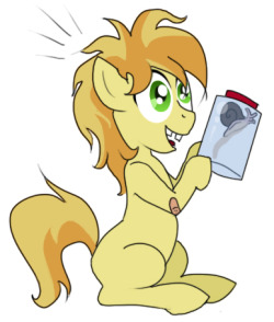 “*shrieeeeeeeeeek* Braeburn, put that thing back!!”I wondered