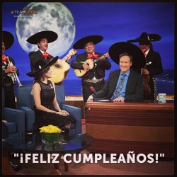 teamcoco:  Last night on #CONAN: Eva Mendes gave Conan a Mariachi