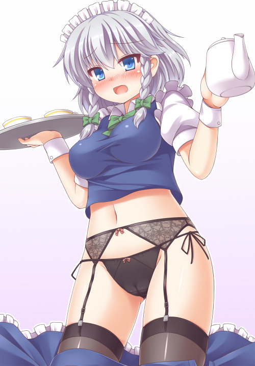 rule34andstuff:  Fictional Characters that I would “wreck”(provided they were non-fictional): Sakuya Izayoi (Touhou). Set II. 