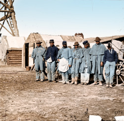 itshistory:  Black teamsters near a signal tower, ca. 1864 Source: