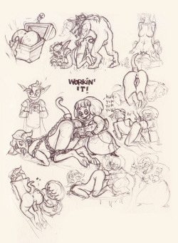 A whole bunch of sketches! Delidah having some fun, sketches