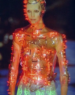 paintdeath:Cyborg. Programmed flashing LEDs mounted on transparent
