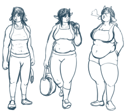 exponential-atomic-mass:  So a brave yet unknown soul approached me and let slip the desire for more fit-to-fat sequences, and seeing an opportunity to push my messy cowgirl sketches with my new tech, I went ‘sure, why not anon’Let it not be said