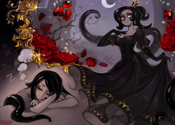 fiship:   Illustration of the Leech Queen dreaming <3 Its