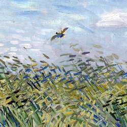 dappledwithshadow:  Vincent van GoghDetail of Wheat Field with