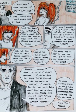 Kate Five vs Symbiote comic Page 147  Carey gives her the pitch,