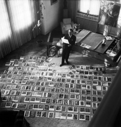 davidsimonton:   André Malraux selecting photographs for the