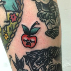 thievinggenius:  Tattoo done by Jemma Jones.http://instagram.com/wolfspit