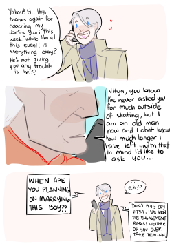 doodlesonice: i cant wait for yuuri to be the son-in-law yakov’s