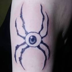 Eyeball spider monster.   Thank youu.    #ink #tattoos #chelsea