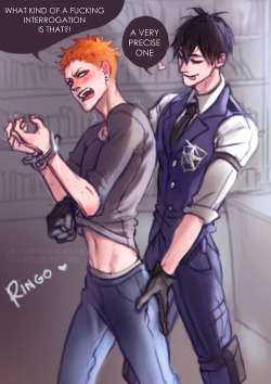 ringo-smile:  Cop He Tian is back!! A random sketch from today~