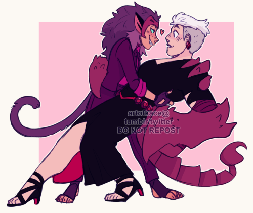 artofkace:Scorpia and Catra absolutely tearing it up on the Princess