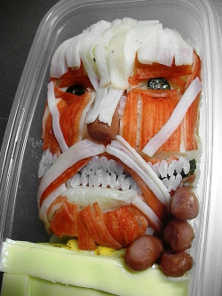 thekimonogallery:  “Attack On Titan” bento lunch.