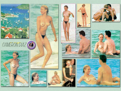 toplessbeachcelebs:Cameron DiazÂ swimming topless in St. Bartâ€™s (July 1998)