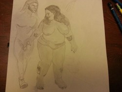 Another sketch I did of bbwgloryfoxxx . Drew my face the dude