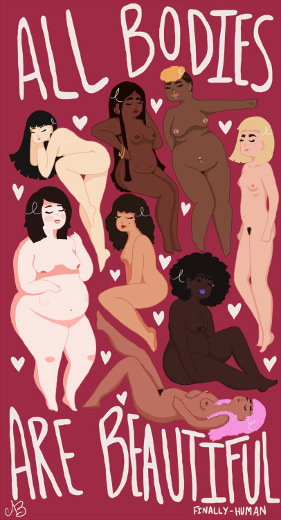 goth-schoolgirl-diaries: finally-human:  All Bodies Are Beautiful - Abbie Bevan  look at all those beautiful tummies! 