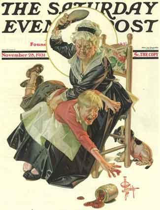 Happy Spanksgiving, Y'all!  Nothing says American Thanksgiving like the artwork of Mr. Norman Rockwell.     As you can imagine, I love Thanksgiving. The food! The performance that all the women get up to with the cooking and the shoo-ing you out of the