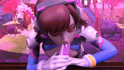 D.va sucking a dildo ( my first blender animation ever) i know