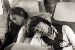 mysticalobjects: Mick Jagger & Bianca Jagger sleeping on